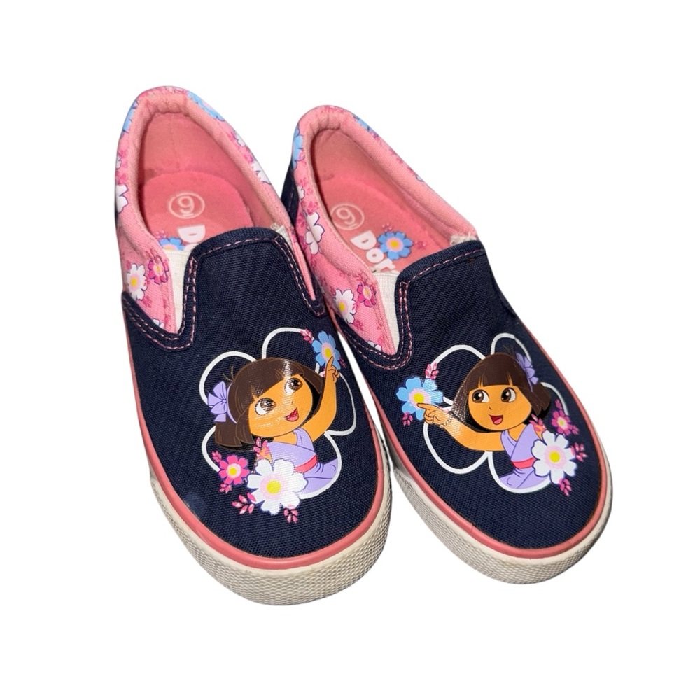 Dora Kids Slip-On Sneakers - Navy and Pink